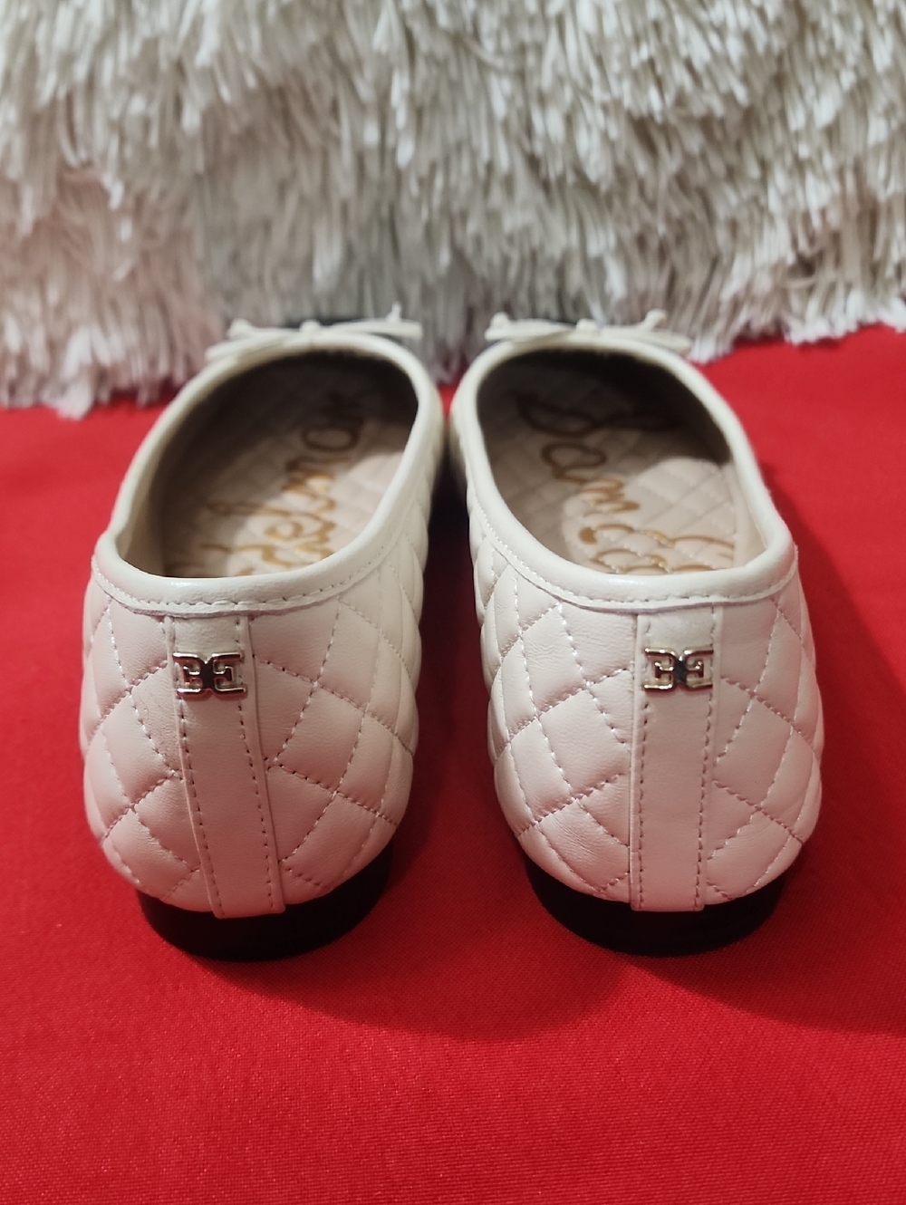 Sam Edelman Marilyn Quilted Two-Tone Ballet Flats in Cream and Black - Picture 5 of 12